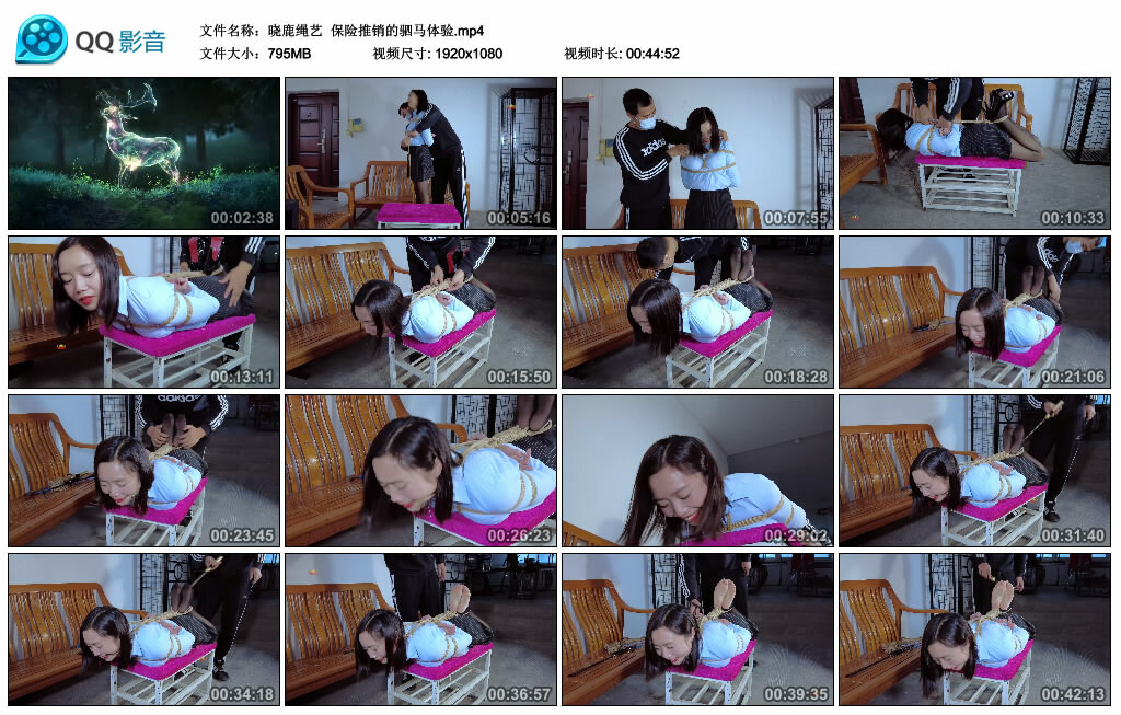 【晓鹿绳艺】保险推销的驷马体验-缚绑绳艺
