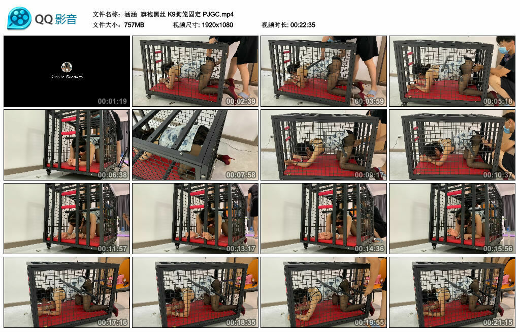 【涵涵】旗袍黑丝 K9狗笼固定 PJGC-缚绑绳艺