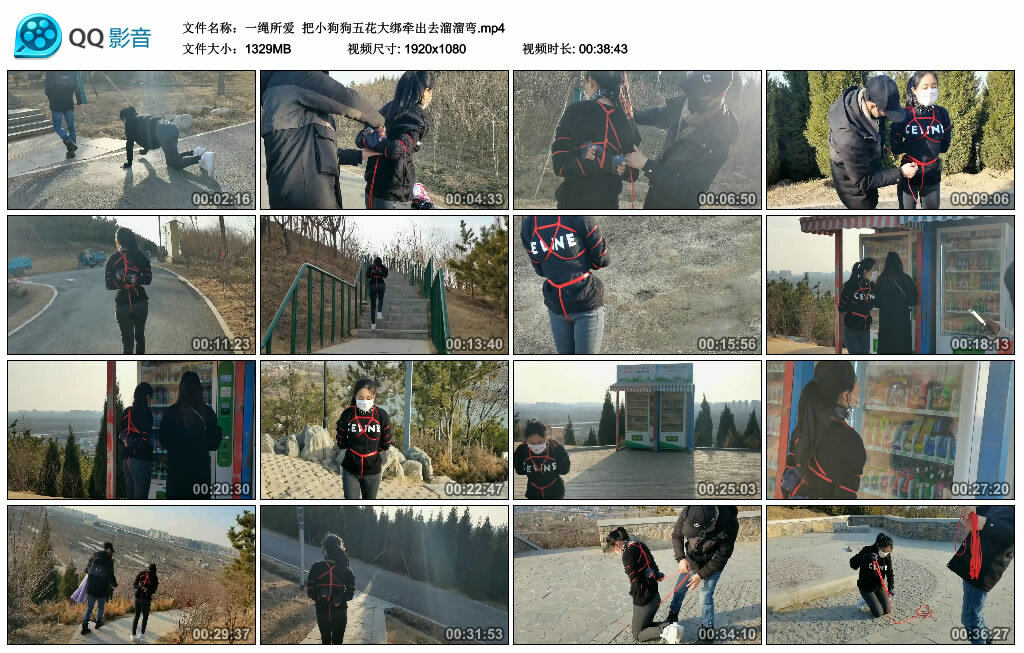 【一绳所爱】把小狗狗五花大绑牵出去溜溜弯-缚绑绳艺
